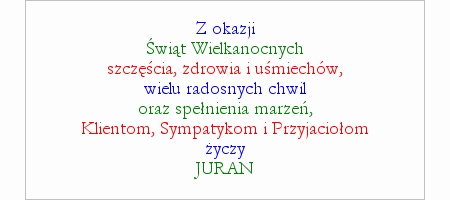 JURAN - Zyczenia - Wesołych Świąt Wielkanocnych