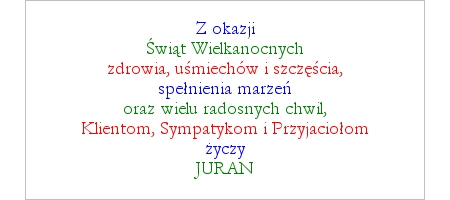 JURAN - Zyczenia - Wesołych Świąt Wielkanocnych