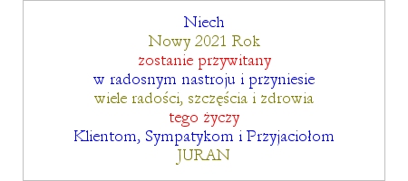 JURAN - Życzenia - Szczęśliwego Nowego 2020 Roku