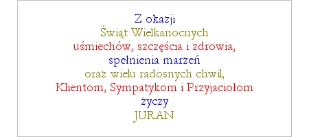 JURAN - Zyczenia - Wesołych Świąt Wielkanocnych